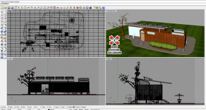 3D Modeling Program (Rhino) Screen Capture of Container Home Design