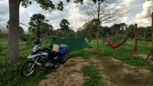 MotorcycleTentCampingPalmForest